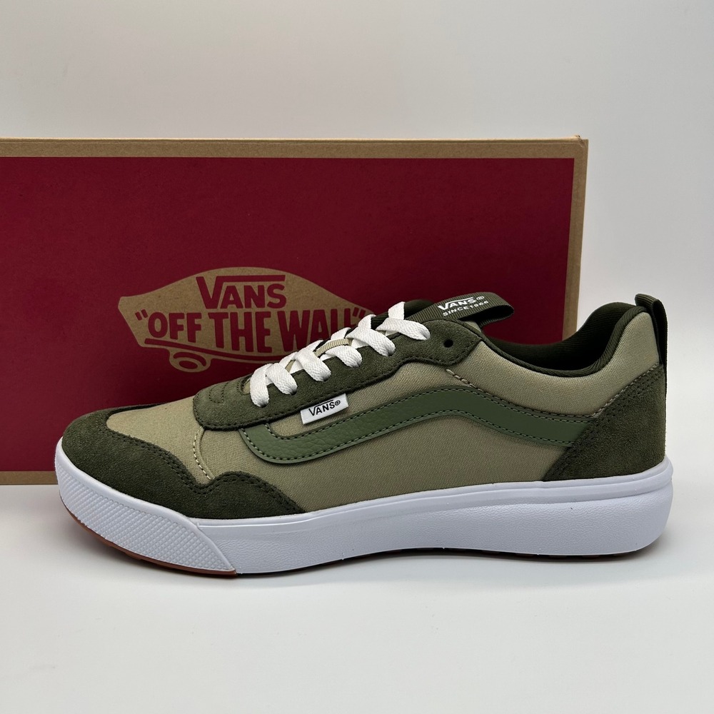 Vans Range EXP Shoes Mens 9.5 Green Sport Block Elm Grape Leaf Suede Sneaker
